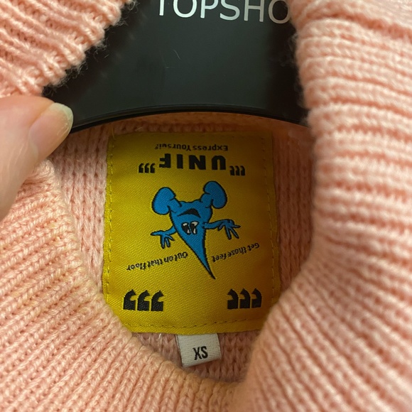 UNIF Oversized Pastel Rainbow Colored Mock Turtleneck Sweater Size XS - S - Picture 2 of 2